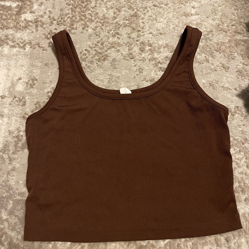 SHEIN Chocolate Ribbed Tank Top